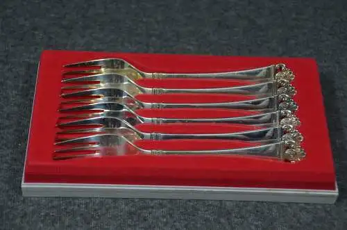 Robbe&Berking, Besteck Gabeln, Rosenmuster versilbert,  6 Stck, 