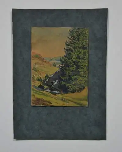 Aquarell, Dora Wegele, Im Würmtal, etwa 1950