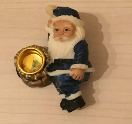 Weihnachtsschmuck, Weihnachtsmann, Kerzenständer , aus Alabaster