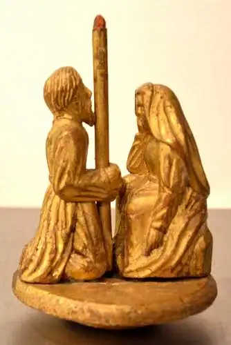 Figurengruppe,betendes Paar, vergoldetes Holz,19.Jhdt