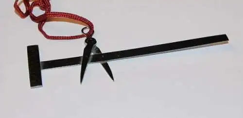 Anhänger,Symbol,Messing+Chrom,Lineal und Zirkel für Architekt,Maurer,Zimmermann