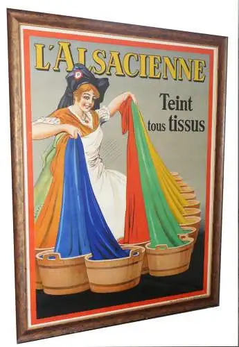  Orig.-Werbeplakat„L'Alsacienne“,sign.Dorfi,Belgien,um 1930,120 x 160 cm,gerahmt
