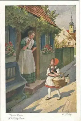 6 Ansichtskarten „Rotkäppchen“ komplett, ca. 1900 – Serie 128 3730-3735 