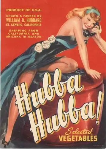FRUIT / VEGETABLE LABEL Hubba Hubba! Selected Vegetables 