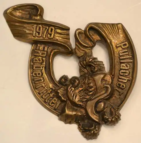 Rabenritter,Bronze-Gussplakette 1979 PULLACH (b. München).Faschings-Gesellschaft
