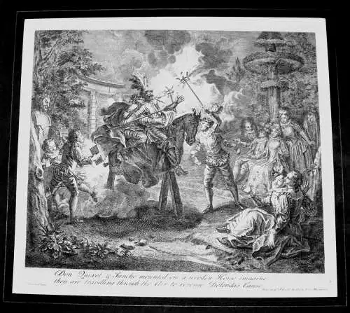 Grafik,Kupferstich,Don Quichote,1725,Nr.21,Charles A.Coypel ,G. Vandergucht 