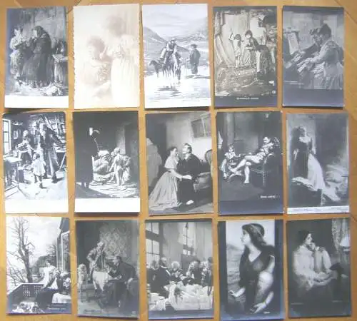 75 Ansichtskarten meist von russischen Gemälden und Künstlern um 1900 -1915