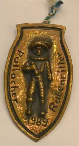 Rabenritter,Bronze-Gussplakette 1989 PULLACH (b. München).Faschings-Gesellschaft