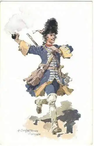 5 Ansichtskarten Uniformen der Infanterie von Anton Hoffmann, München 