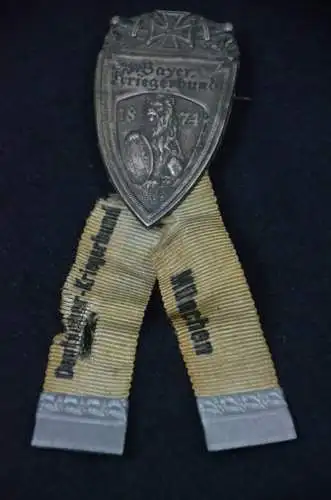 Plakette, Ansteckplakette, Bayerischer Kriegerbund, München 1874