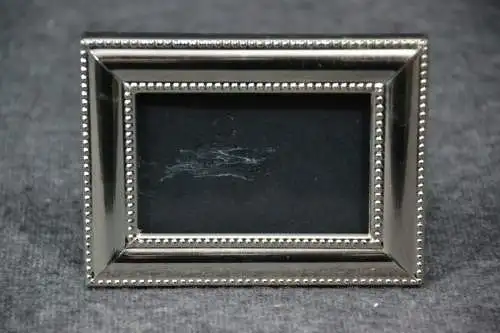 Bilderrahmen, Messing versilbert, ca. 7 x 10 cm