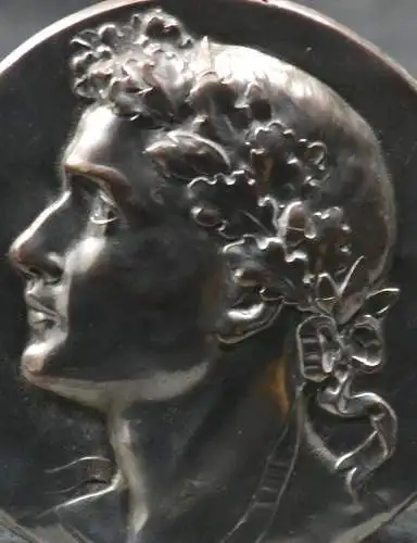 Plakette, römischer Herrscher, versilbert