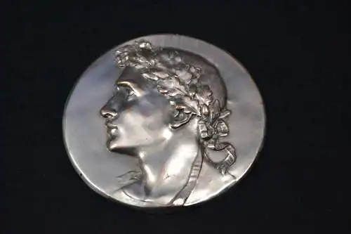 Plakette, römischer Herrscher, versilbert