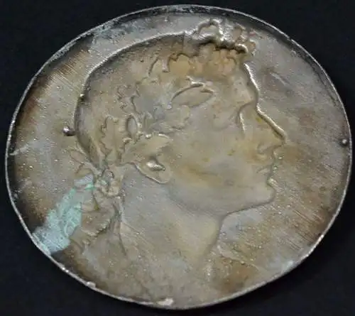 Plakette, römischer Herrscher, versilbert