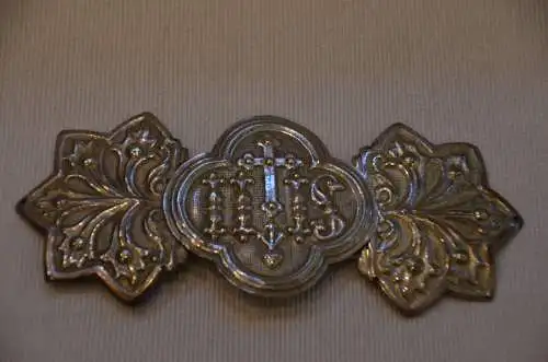 Gürtelschliesse, Schnalle, Kupfer versilbert, 2teilig