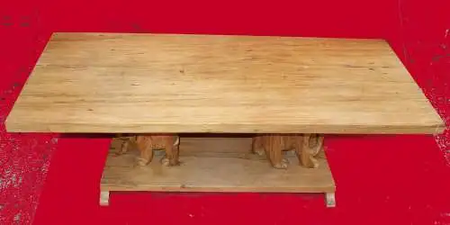Möbel,Couchtisch,Afrika,mit zwei geschnitzten Elefanten,Tropenholz