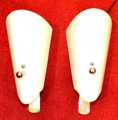 Paar Wandlampen,Chrom und Kunststoff,ca.1930,schwenkbar,sehr dekorativ