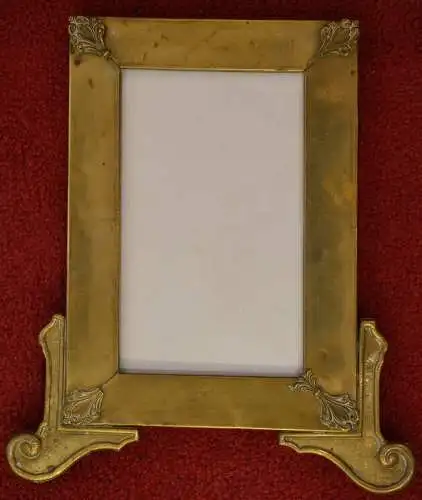 Bilderrahmen, Fotorahmen, Messing und Holz, verglast,etwa 1900