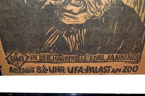 Plakat Uraufführung "DER LETZTE MANN" UFA 1924, Regie F.W.Murnau, Emil Jannings