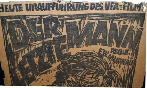 Plakat Uraufführung "DER LETZTE MANN" UFA 1924, Regie F.W.Murnau, Emil Jannings