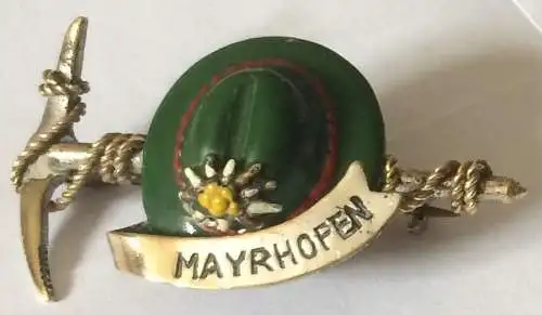 Kleines Abzeichen „MAYRHOFEN“, Reisesouvenir aus Österreich, wohl 1950er Jahre