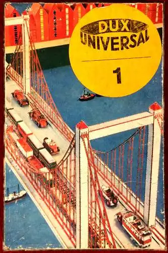 Alter Metallbaukasten „DUX Universal 1“ mit Vorlagenheft