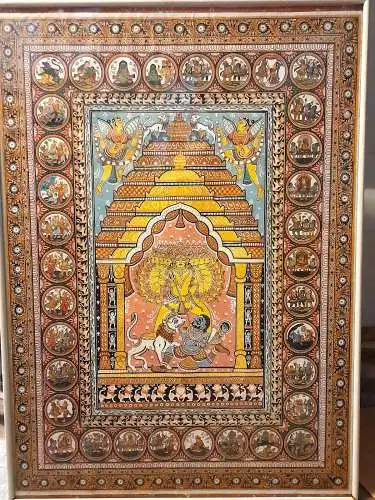 Indien,Pattachitra Malerei,bez. Raghurajpur Heritage Village near Puri, Odisha