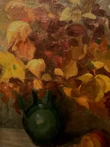 Ölbild/Gemälde, Blumen u. Obst Stilleben,unsigniert,gerahmt