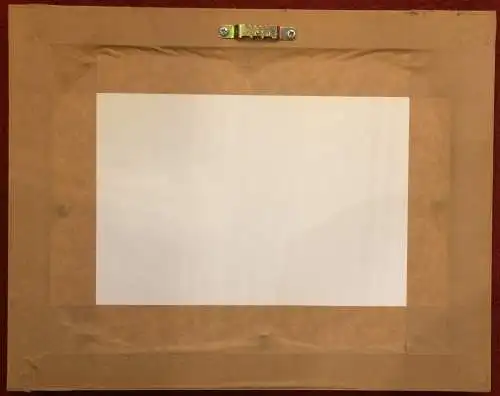 Kleine Sepia-Zeichnung im Passepartout, gerahmt unter Glas