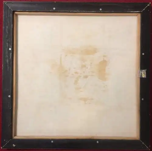 Abstraktes Ölgemälde auf Leinwand, gerahmt, signiert