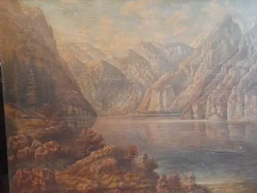 Ölbild,Königsee,um 1900,Öl auf Leinwand ,ungerahmt,unsigniert,Reinigung nötig