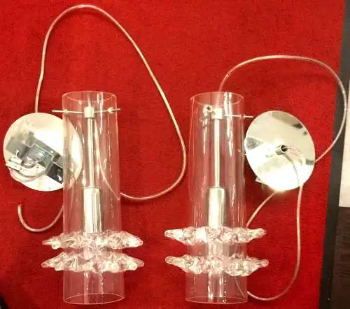 Zwei Pendelleuchten / Hängelampen aus mundgeblasenem Glas von Studio Italia