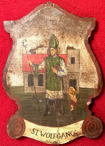 Öl auf gefaßter Holztafel: „ST. WOLFGANG“, unbekannter Künstler