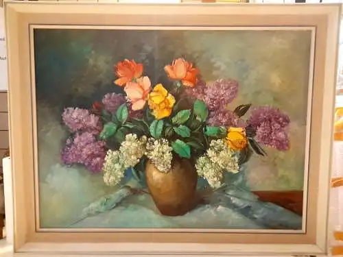 Ölbild/Gemälde, Blumen Stilleben,signiert BECK, gerahmt, wohl um 1950