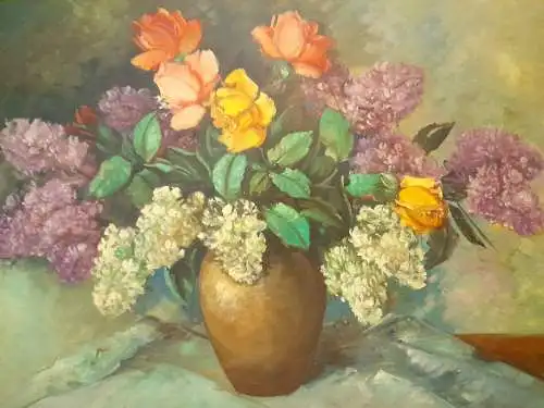 Ölbild/Gemälde, Blumen Stilleben,signiert BECK, gerahmt, wohl um 1950