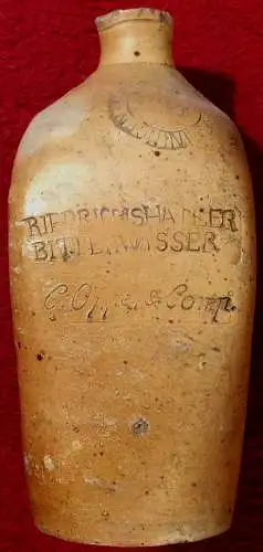 Uralte Steingutflasche „FRIEDRICHSHALLER BITTERWASSER“