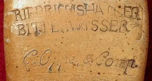 Uralte Steingutflasche „FRIEDRICHSHALLER BITTERWASSER“