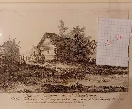 Radierung, Vue des Environs St.Peterburg,Jean Baptiste Le Prince,gerahmt