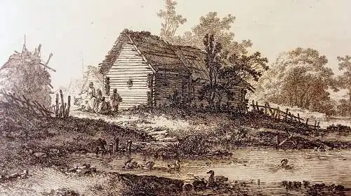 Radierung, Vue des Environs St.Peterburg,Jean Baptiste Le Prince,gerahmt