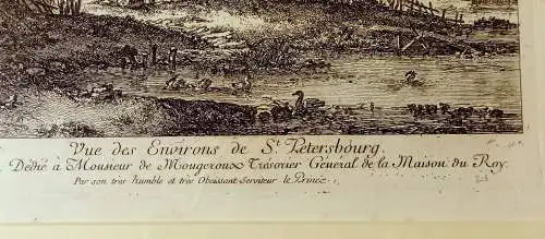 Radierung, Vue des Environs St.Peterburg,Jean Baptiste Le Prince,gerahmt