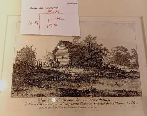 Radierung, Vue des Environs St.Peterburg,Jean Baptiste Le Prince,gerahmt