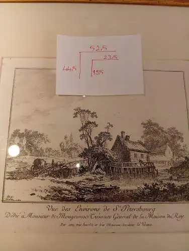 Radierung, Vue des Environs St.Peterburg,Jean Baptiste Le Prince,gerahmt