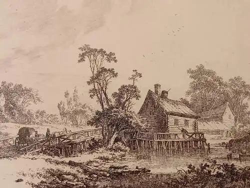 Radierung, Vue des Environs St.Peterburg,Jean Baptiste Le Prince,gerahmt