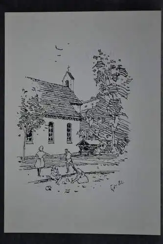 München,Tuschfederzeichnung,Bauer-Oltsch,Original,München, unbek. Kirche