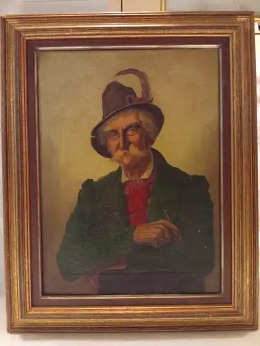 Gemälde,Portrait eines  Bauern aus den Alpen,gerahmt,sign. : Kumetz