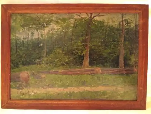 Gemälde, Öl auf Karton, Carl Hoyer le Juge,geb.1913,Waldlandschaft