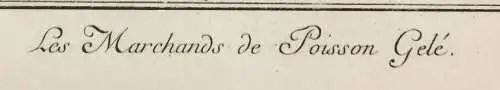 Radierung „Les Marchands de Poisson Gelé“ von Jean-Baptiste Le Prince