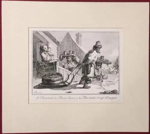 Radierung „Le Marchands de Poisson Vivant, et les Marchands d'Oeufs d'Esturgeon“