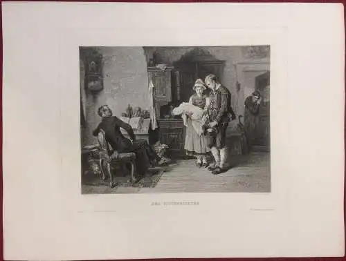 Radierung „DER SITTENRICHTER“ von Karl Rauscher (ca. 1880) und Mathias Schmid