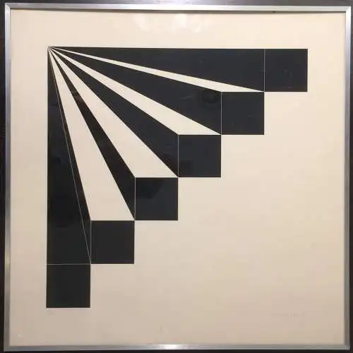 Siebdruck von Imre Kocsis, ohne Titel, gerahmt, unter Glas, 6/70